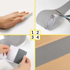 Antirutsch Klebeband selbstklebend anti-rutsch Tape Band Klebestreifen FixoFlex Breite 5 & 10cm Grau 10m Rolle
