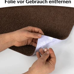 Antirutschmatte Bodenmatte selbsthaftend Teppich Bodenbelag in Meterware Schoko