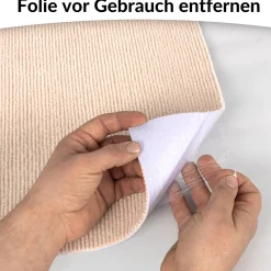 Antirutschmatte Bodenmatte selbsthaftend Teppich Bodenbelag in Meterware Creme