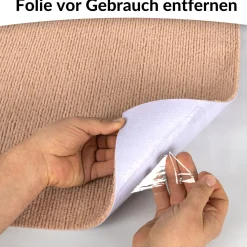 Antirutschmatte Bodenmatte selbsthaftend Teppich Bodenbelag in Meterware Hellbraun