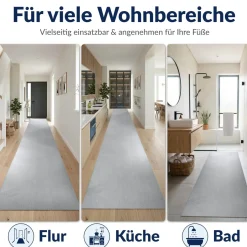 Badematte Badteppich Badezimmer Teppich Mikrofaser Grau