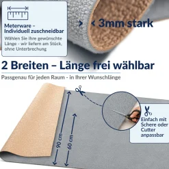 Badematte Badteppich Badezimmer Teppich Mikrofaser Grau