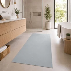 Badematte Badteppich Badezimmer Teppich Mikrofaser Grau