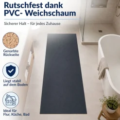 Badematte Badteppich Badezimmer Teppich Mikrofaser Anthrazit