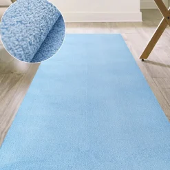 Badematte Badteppich Badezimmer Teppich Mikrofaser Hellblau