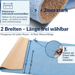 Badematte Badteppich Badezimmer Teppich Mikrofaser Hellblau
