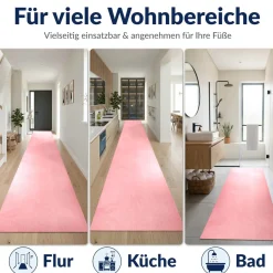 Badematte Badteppich Badezimmer Teppich Mikrofaser Rosa