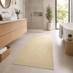 Badematte Badteppich Badezimmer Teppich Mikrofaser Beige