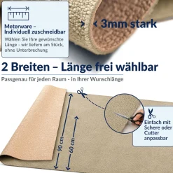 Badematte Badteppich Badezimmer Teppich Mikrofaser Beige