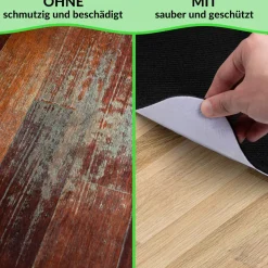 Bodenschutzmatte Bürostuhlunterlage Schreibtischstuhl Unterlage Teppich selbsthaftend NEMESIS Schwarz