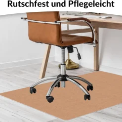 Bodenschutzmatte Bürostuhlunterlage Schreibtischstuhl Unterlage Teppich selbsthaftend NEMESIS Hellbraun