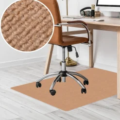 Bodenschutzmatte Bürostuhlunterlage Schreibtischstuhl Unterlage Teppich selbsthaftend NEMESIS Hellbraun