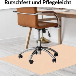 Bodenschutzmatte Bürostuhlunterlage Schreibtischstuhl Unterlage Teppich selbsthaftend NEMESIS Creme