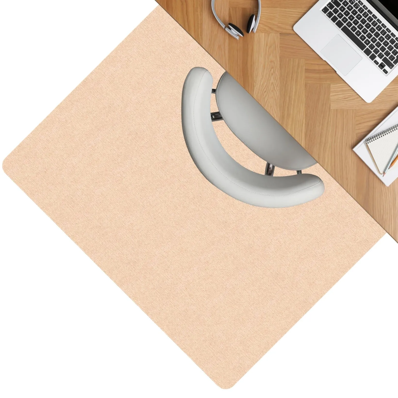 Bodenschutzmatte Bürostuhlunterlage Schreibtischstuhl Unterlage Teppich selbsthaftend NEMESIS Creme