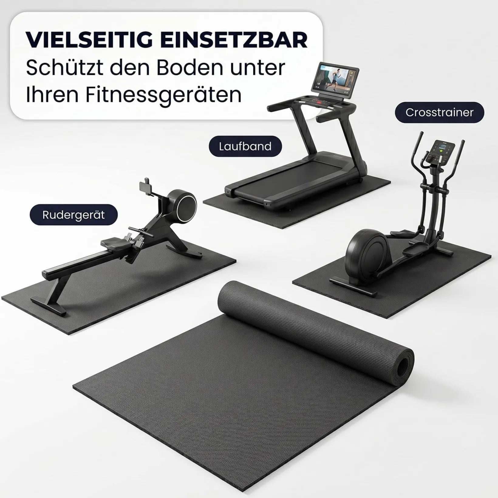 Bodenschutzmatte Gymnastikmatte Fitnessmatte Sportmatte für Fitnessgeräte