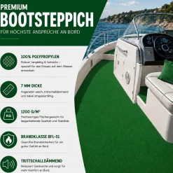Bootsteppich Grün Bodenbelag Teppich für Boote nach Maß