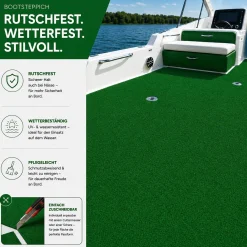 Bootsteppich Grün Bodenbelag Teppich für Boote nach Maß