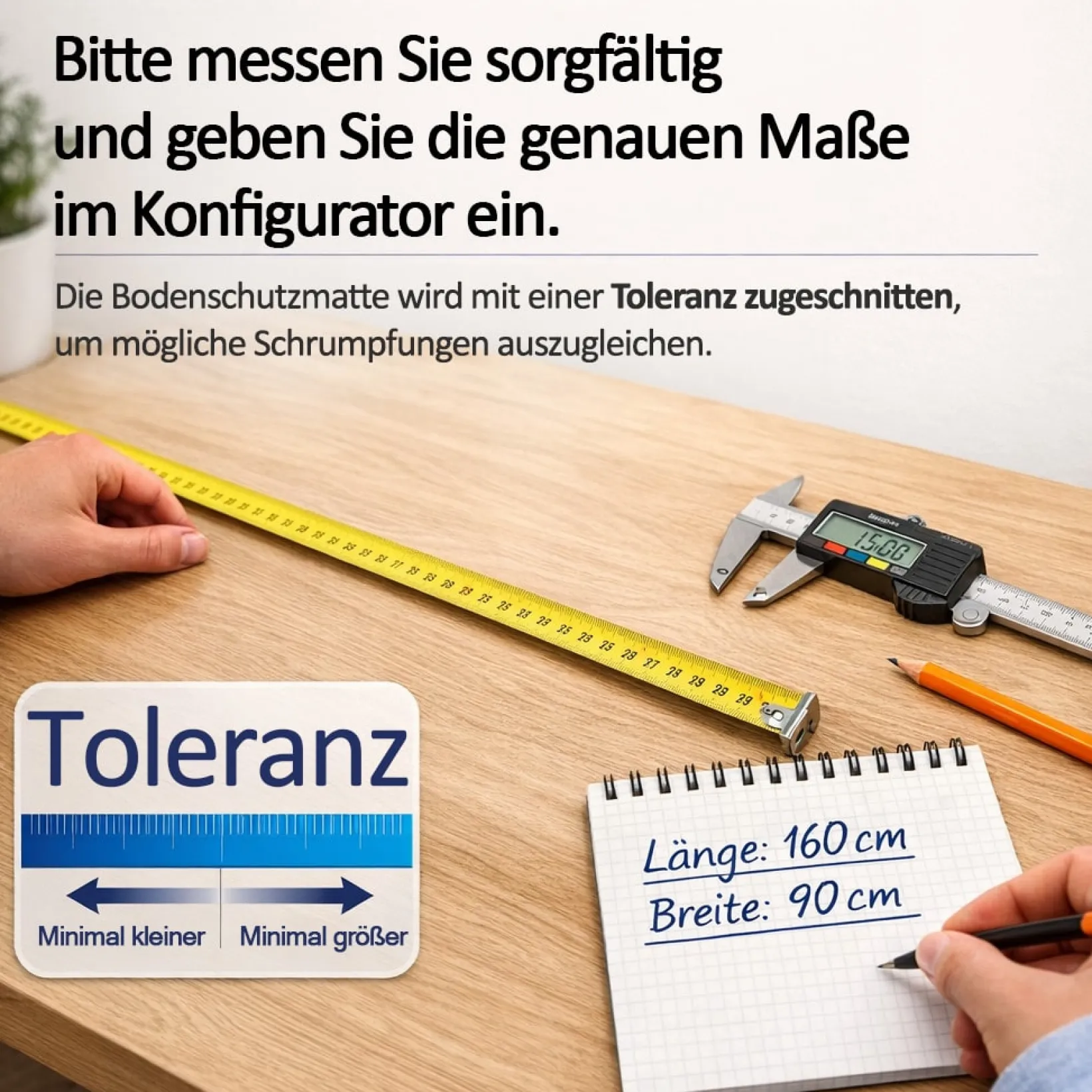 Bürostuhlunterlage Bodenschutzmatte transparent nach Maß 3mm Dicke