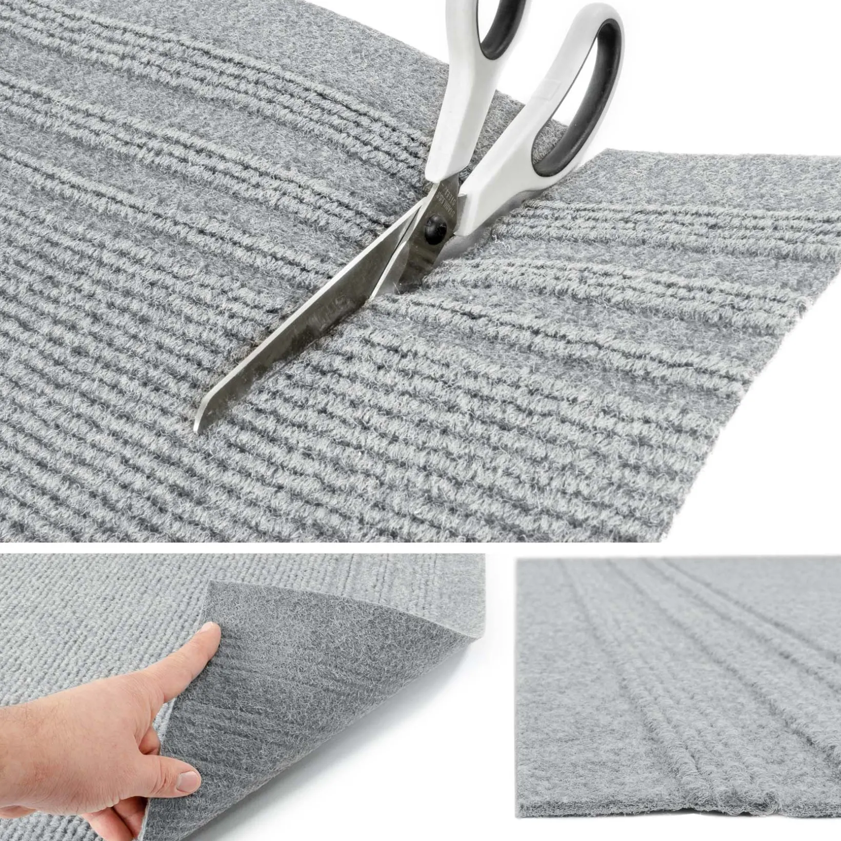 Flurläufer Teppichläufer Sauberlaufmatte Schmutzfangmatte Meterware Grau 67cm Breit