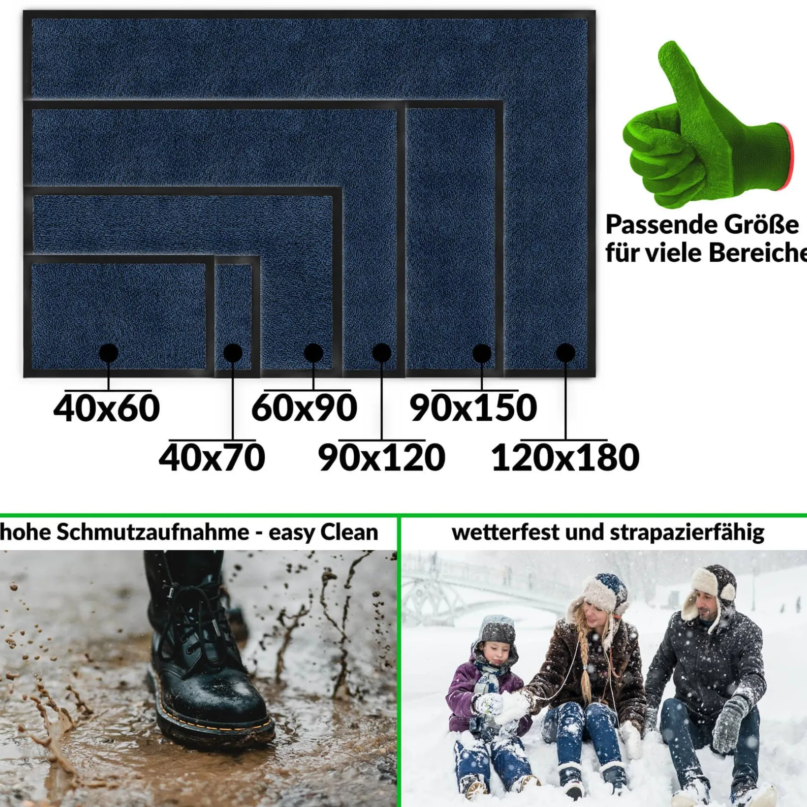 Fußmatte Schmutzfangmatte | Als Fußabtereter & Läufer für Eingangsbereiche