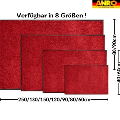 Fußmatte Schmutzfangmatte AMIGO Sauberlaufmatte Schmutzmatte mit Gummirand 8 Größen für innen & außen Schwarz