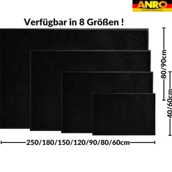 Fußmatte Schmutzfangmatte AMIGO Sauberlaufmatte Schmutzmatte mit Gummirand 8 Größen für innen & außen Rot