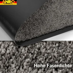 Fußmatte Schmutzfangmatte QUEEN Sauberlaufmatte Schmutzmatte mit Gummirand für innen & außen 5 Größen Grau