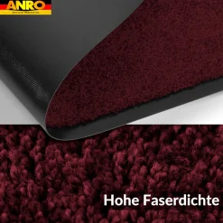 Fußmatte Schmutzfangmatte QUEEN Sauberlaufmatte Schmutzmatte mit Gummirand für innen & außen 5 Größen Bordeaux