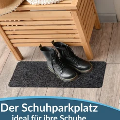 Fußmatte Schuhparkplatz Sauberlaufmatte Türmatte Schwarz in verschiedenen Breiten & Längen
