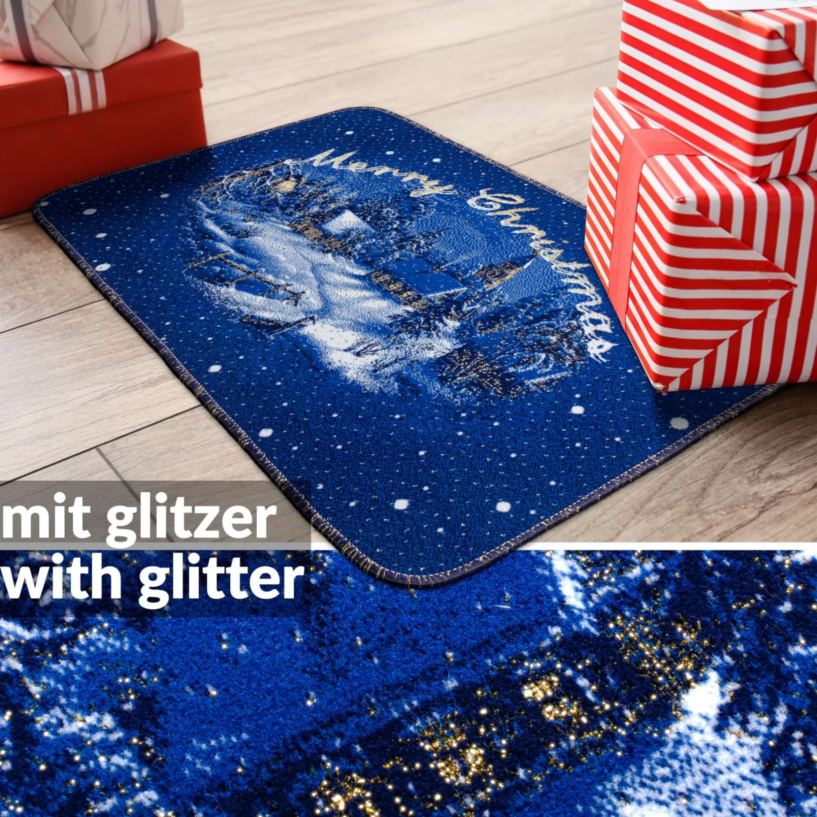 Fußmatte Weihnachtsteppich Weihnachts Türmatte 50×80 cm