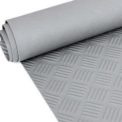 Gummimatte Meterware Riffelblech Gummi Bodenbelag TPE Gummiläufer Riffelblechmatte geruchsarm 3mm Grau Breite 140cm