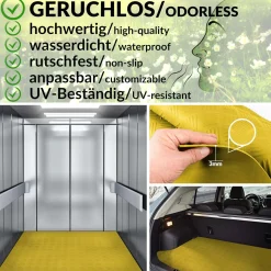 Gummimatten Meterware TPE Gelb Riffelblechoptik geruchsarm Gummi Stärke: 3mm -100 cm Breit Rollenware