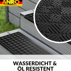 Gummi Stufenmatte Spiraldesign mit Winkelkante Treppenstuffen Antirutschmatte 75x25x2,5cm
