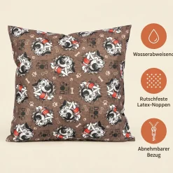 Hundekissen Hundematte abwaschbar Hunde Kissen 4 Größen Hundemotive Braun
