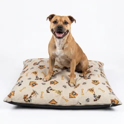 Hundekissen Hundematte abwaschbar Hunde Kissen 4 Größen Hundemotive Beige