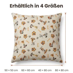 Hundekissen Hundematte abwaschbar Hunde Kissen 4 Größen Hundemotive Beige
