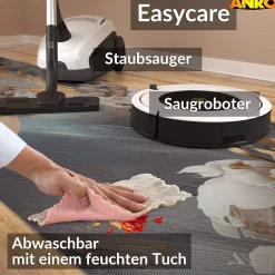 Küchenläufer abwaschbar Küchenteppich rutschfest Teppichläufer Läufer Flur pflegeleicht Elysium 52cm Breite