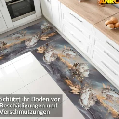 Küchenläufer abwaschbar Küchenteppich rutschfest Teppichläufer Läufer Flur pflegeleicht Elysium 52cm Breite