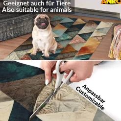 Küchenläufer abwaschbar Küchenteppich rutschfest Teppichläufer Läufer Flur pflegeleicht Triangulum 52cm Breite