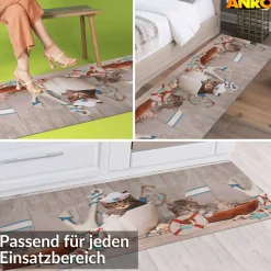 Küchenläufer abwaschbar Küchenteppich rutschfest Teppichläufer Läufer Flur pflegeleicht kleine Matrosen 52cm Breite