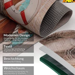 Küchenläufer abwaschbar Küchenteppich rutschfest Teppichläufer Läufer Flur pflegeleicht kleine Matrosen 52cm Breite