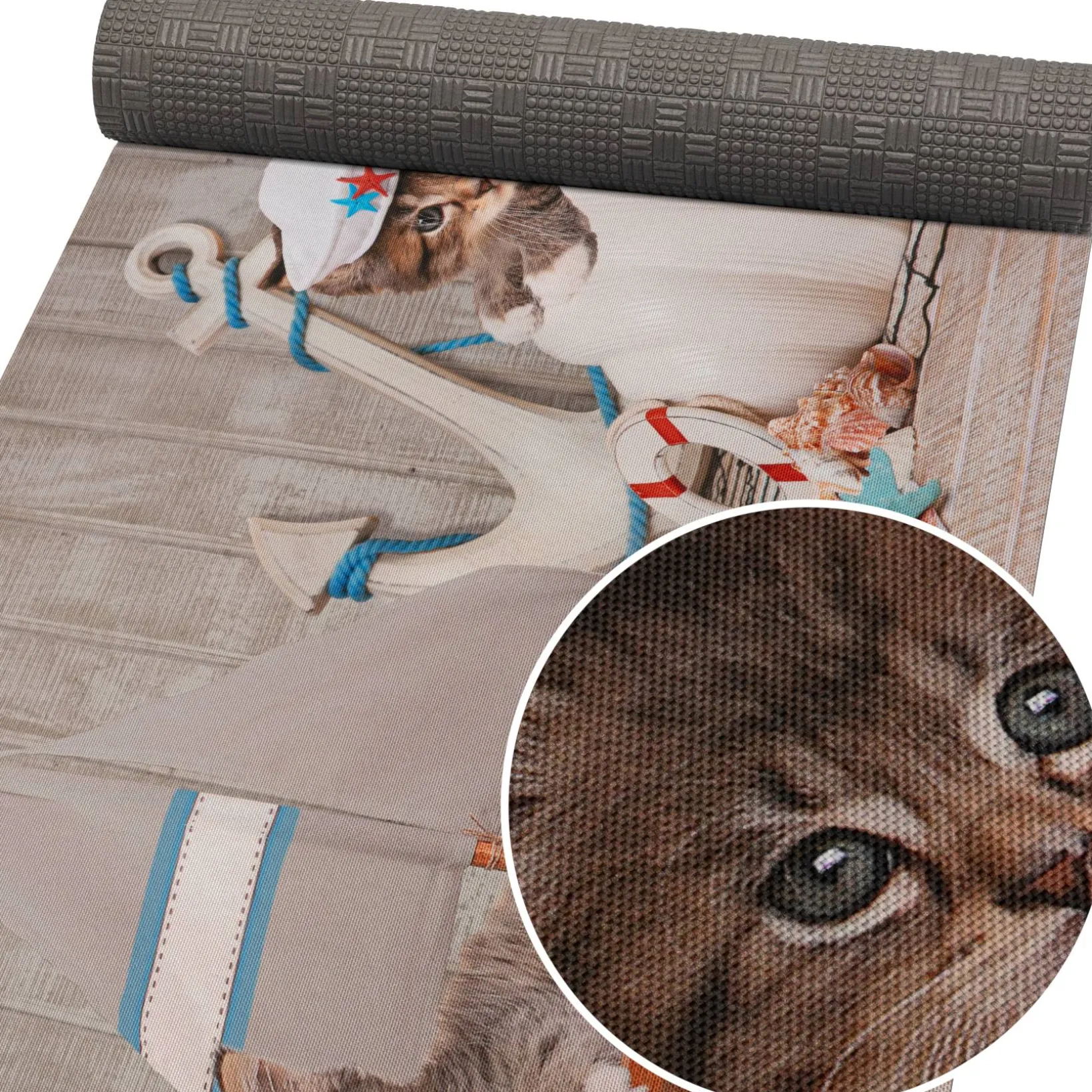 Küchenläufer abwaschbar Küchenteppich rutschfest Teppichläufer Läufer Flur pflegeleicht kleine Matrosen 52cm Breite