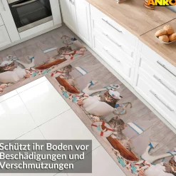 Küchenläufer abwaschbar Küchenteppich rutschfest Teppichläufer Läufer Flur pflegeleicht kleine Matrosen 52cm Breite