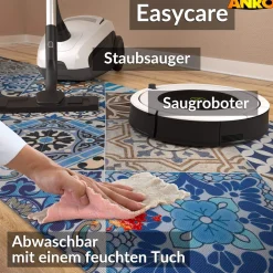 Küchenläufer abwaschbar Küchenteppich rutschfest Teppichläufer Läufer Flur pflegeleicht Porto Azul 52cm Breite