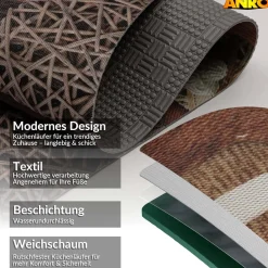 Küchenläufer abwaschbar Küchenteppich rutschfest Teppichläufer Läufer Flur pflegeleicht Holz Liebe 52cm Breite