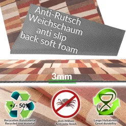Küchenläufer abwaschbar Teppichläufer Flur Läufer Patchwork rutschfest Breite 65cm Meterware