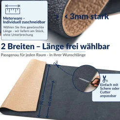 Küchenläufer Küchenteppich abwaschbar Anthrazit Mikrofaser