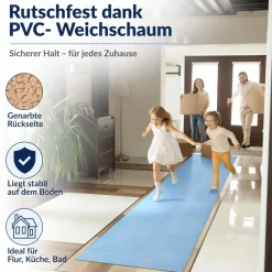 Küchenläufer Küchenteppich abwaschbar Hellblau Mikrofaser