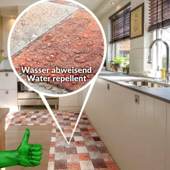 Küchenläufer Küchenteppich abwaschbar Flur Teppich Läufer Backsteinoptik Breite 65cm