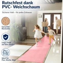 Küchenläufer Küchenteppich abwaschbar Rosa Mikrofaser